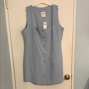 Abercrombie and Fitch Blue Button-Down Sleeveless Dress